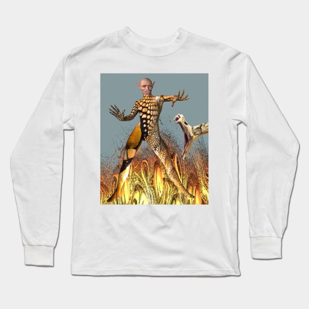 Snake Creature Long Sleeve T-Shirt by icarusismartdesigns